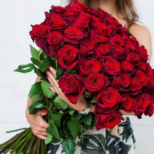 Букет из 51 Красной розы 60 см арт. 7298