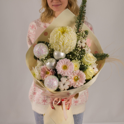 Букет Снежная королева с одноголовой хризантемой N 72276